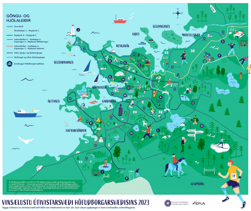 Kortlagning útivistarsvæða á höfuðborgarsvæðinu